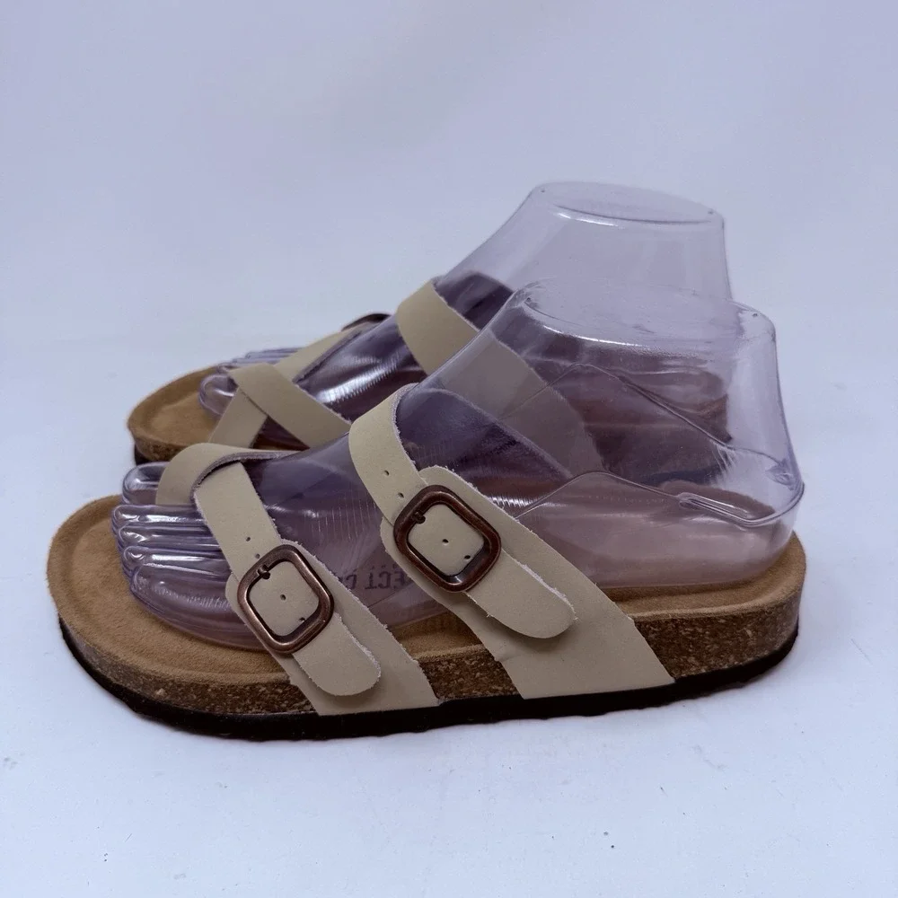 Project Cloud Genuine Leather Womens Sandals - Comfortable Cork Tan size 7